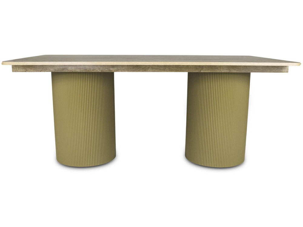 Table à manger ovale en bois "Zénith" - 180 cm - 8 places - Beige
