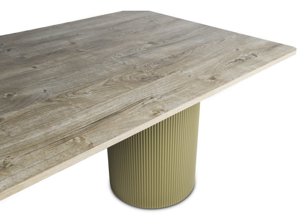 Table à manger ovale en bois "Zénith" - 180 cm - 8 places - Beige