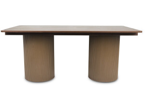 Table à manger ovale en bois "Zénith" - 180 cm - 8 places - Marron