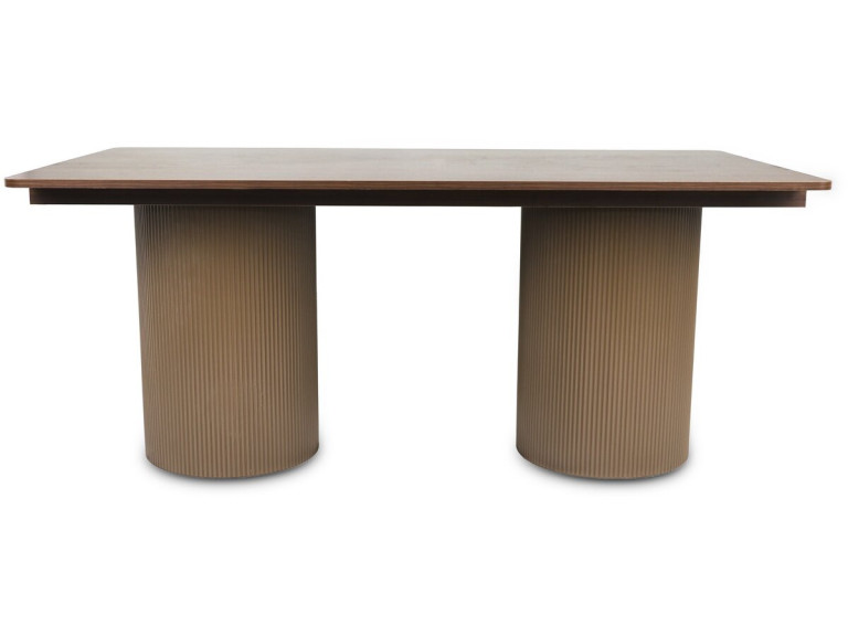 Table à manger ovale en bois "Zénith" - 180 cm - 8 places - Marron