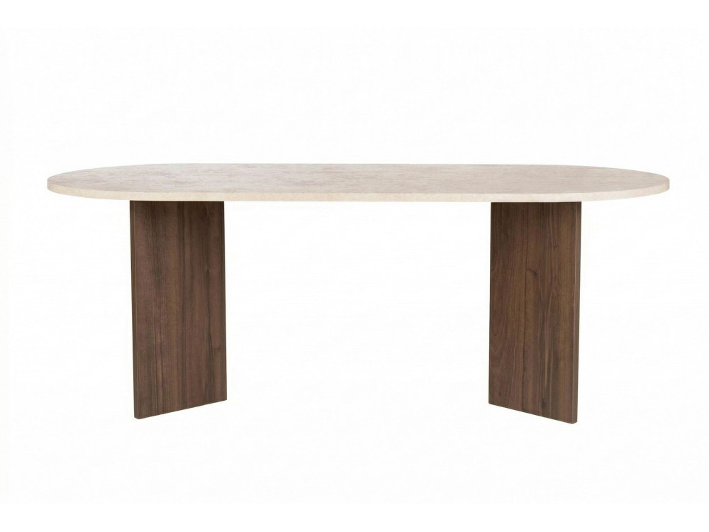 Table à manger en bois "Sabella" - 200 x 90 x 75 cm - Travertin