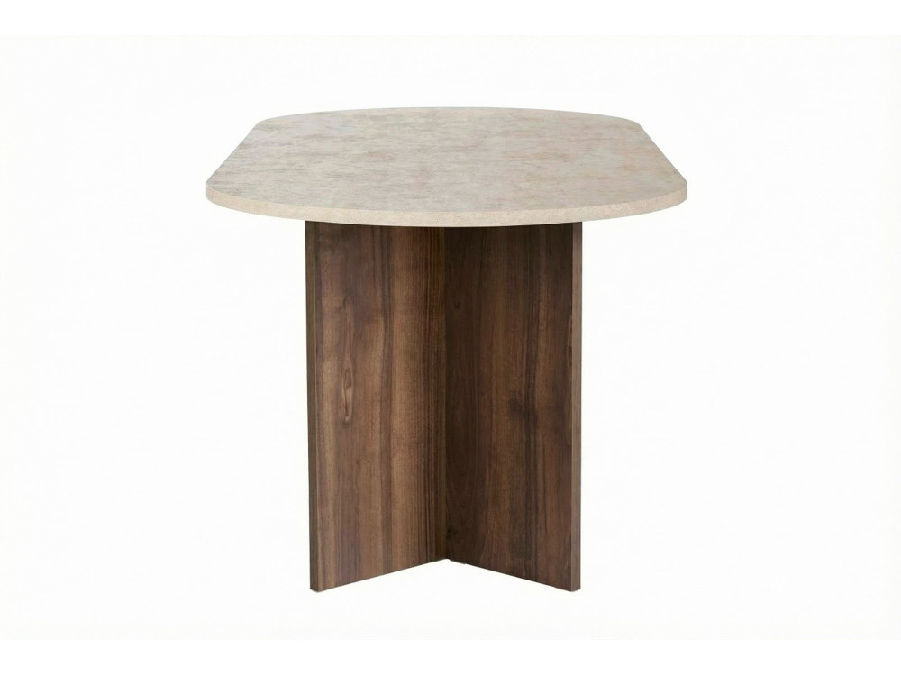 Table à manger en bois "Sabella" - 200 x 90 x 75 cm - Travertin