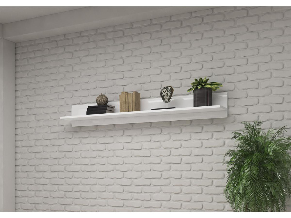 Étagère courte "TULSA WM" - 22 x 160 x 22 cm - Blanc brillant