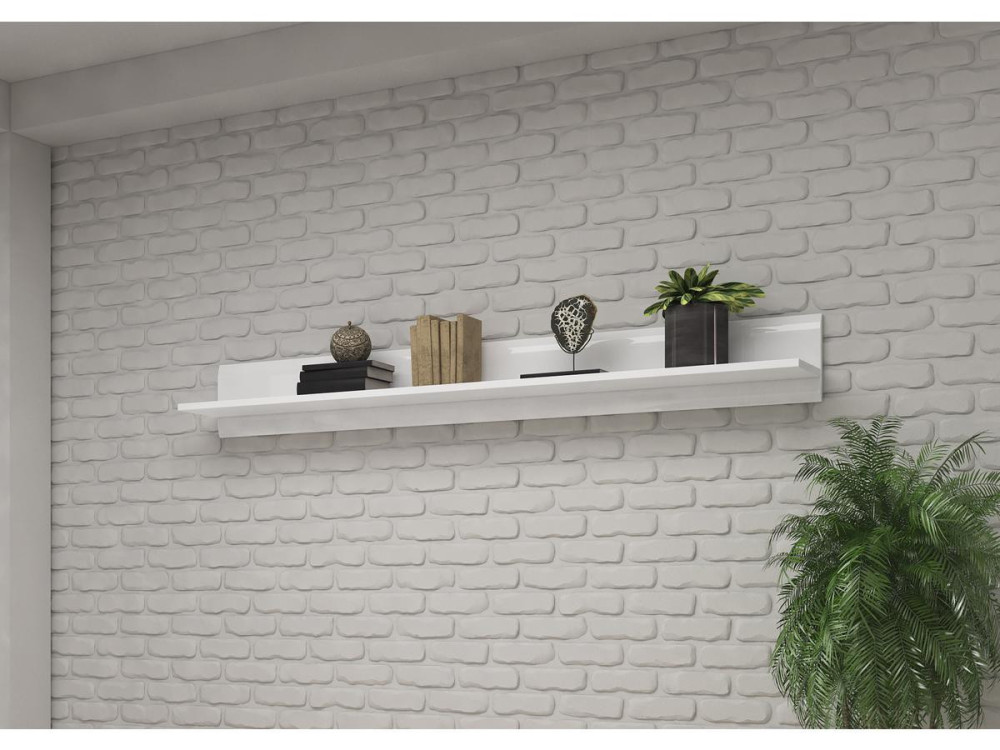 Étagère longue "TULSA WM" - 22 x 180 x 22 cm - Blanc brillant