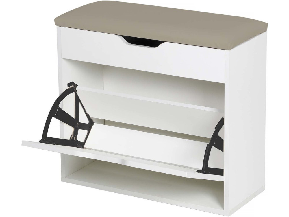 Meuble à chaussures "Wade" - 60 x 23.8 x 68 cm - Blanc