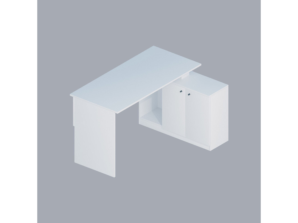 Bureau en bois "Basak" - 130 x 60 x 74 cm - Blanc