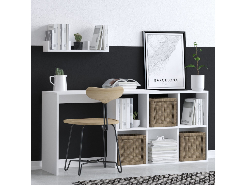 Bureau en bois "Jack" - 145 x 45 x 74 cm - Chêne blanc