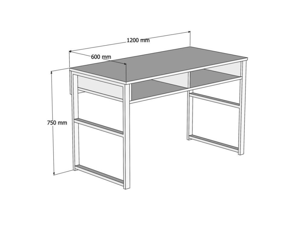 Bureau en bois "Nove" - 120 x 60 x 75 cm - Noyer