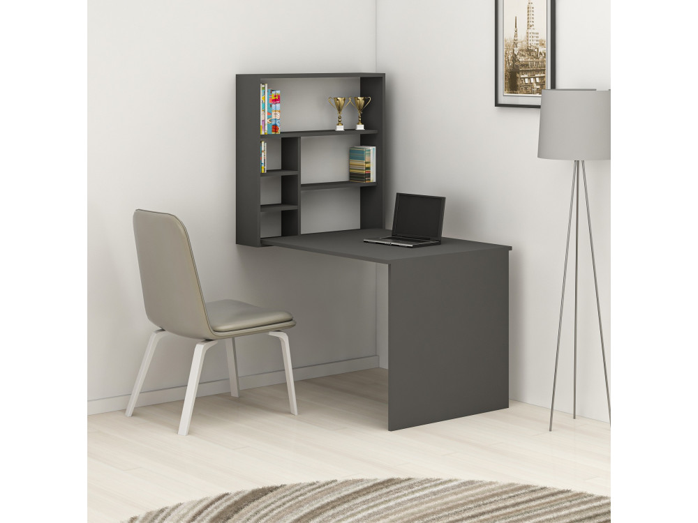Bureau en bois "Sedir" - 90 x 59 x 154 cm - Anthracite