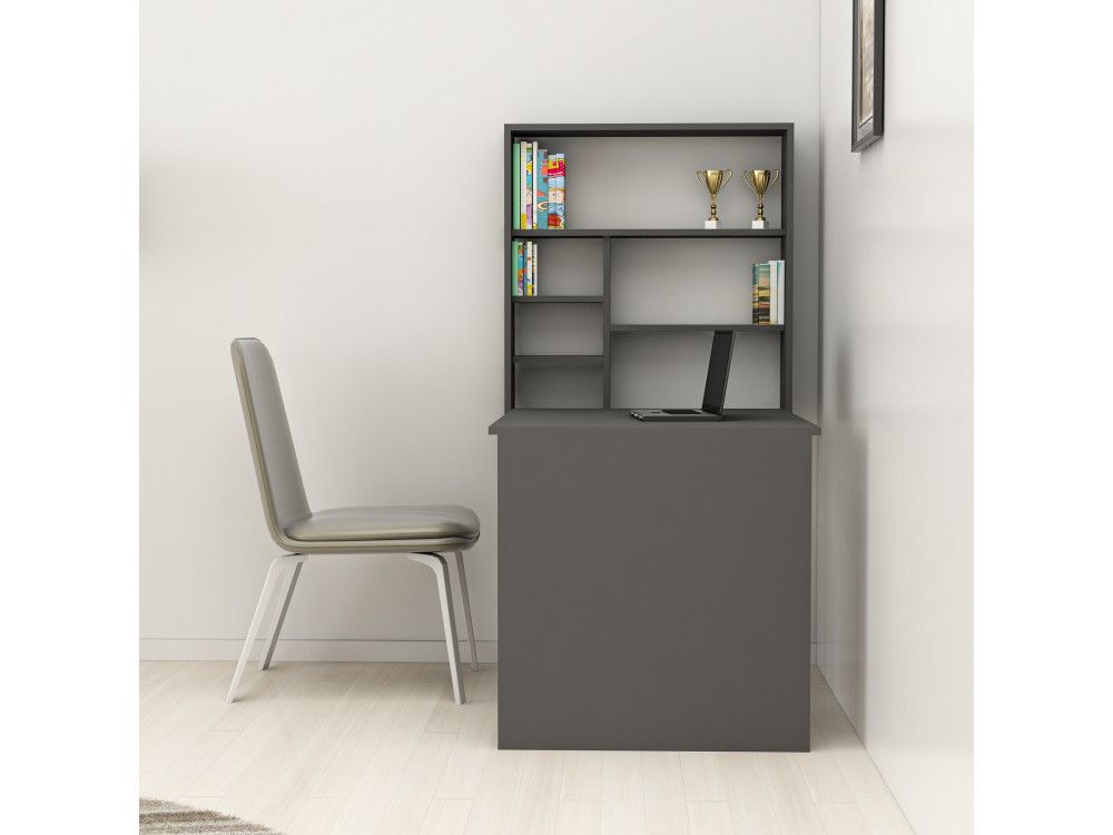 Bureau en bois "Sedir" - 90 x 59 x 154 cm - Anthracite