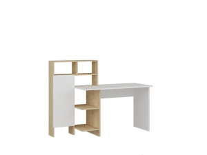 Bureau en bois "Bugra" - 135 x 60 x 111 cm - Blanc