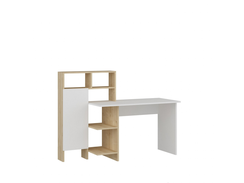 Bureau en bois "Bugra" - 135 x 60 x 111 cm - Blanc