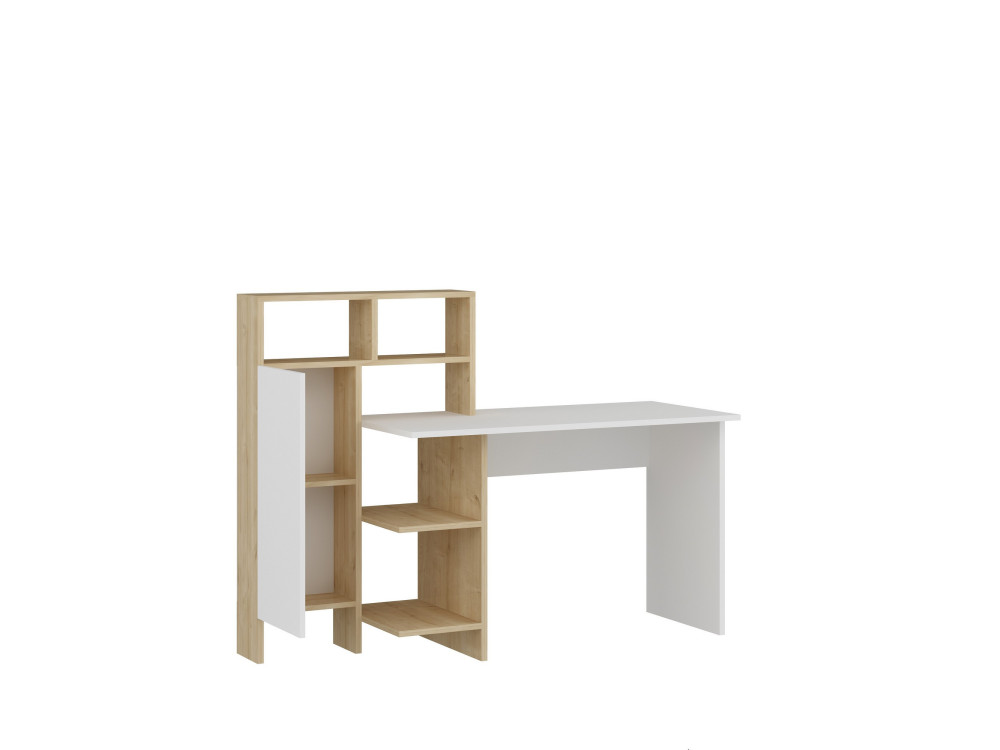 Bureau en bois "Bugra" - 135 x 60 x 111 cm - Blanc
