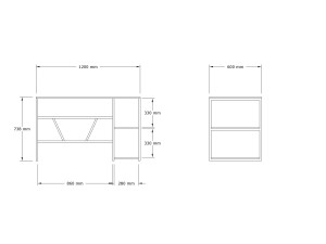 Bureau en bois "Caste" - 120 x 60 x 74 cm - Beige