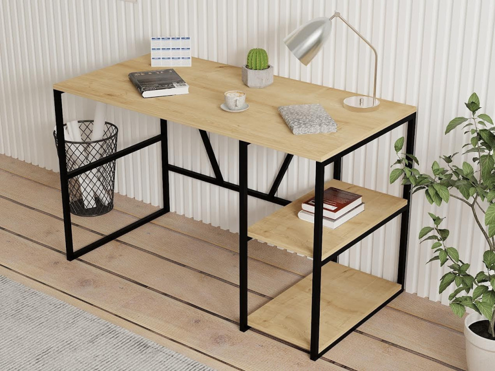 Bureau en bois "Caste" - 120 x 60 x 74 cm - Beige