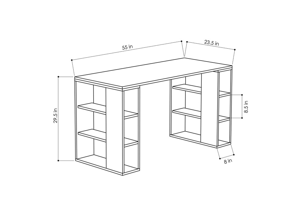 Bureau en bois "Colmar" - 140 x 75 x 60 cm - Blanc
