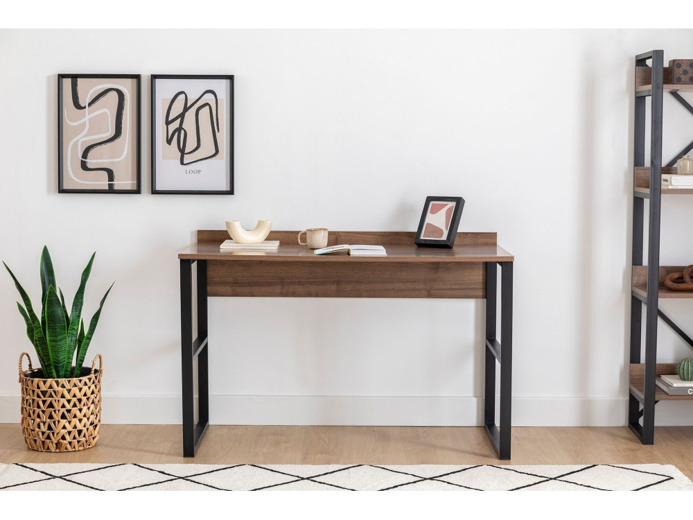 Bureau en bois "Rana" - 120 x 75 x 60 cm - Noyer, Noir