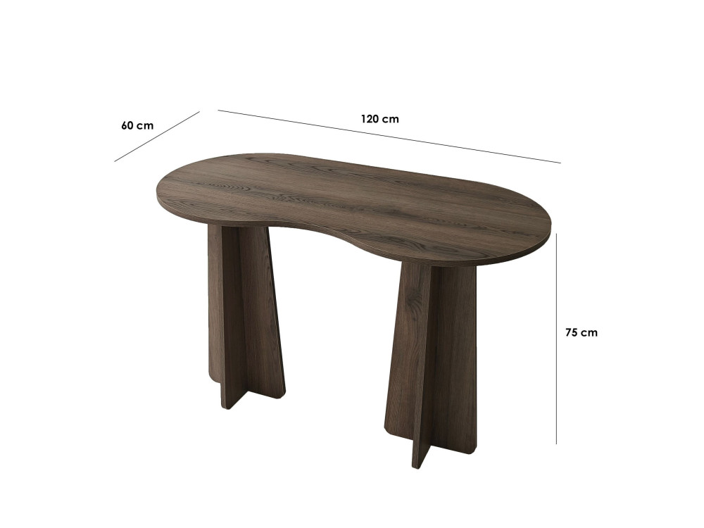 bureau en bois "infini" 120 x 60 x 75 cm - Noyer