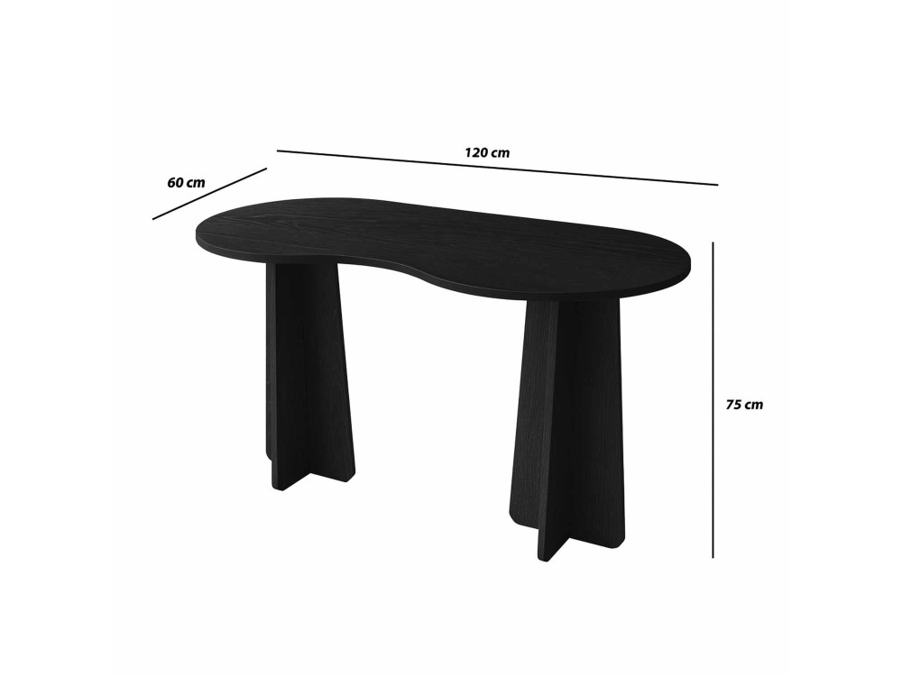 bureau en bois "infini" 120 x 60 x 75 cm - Noir