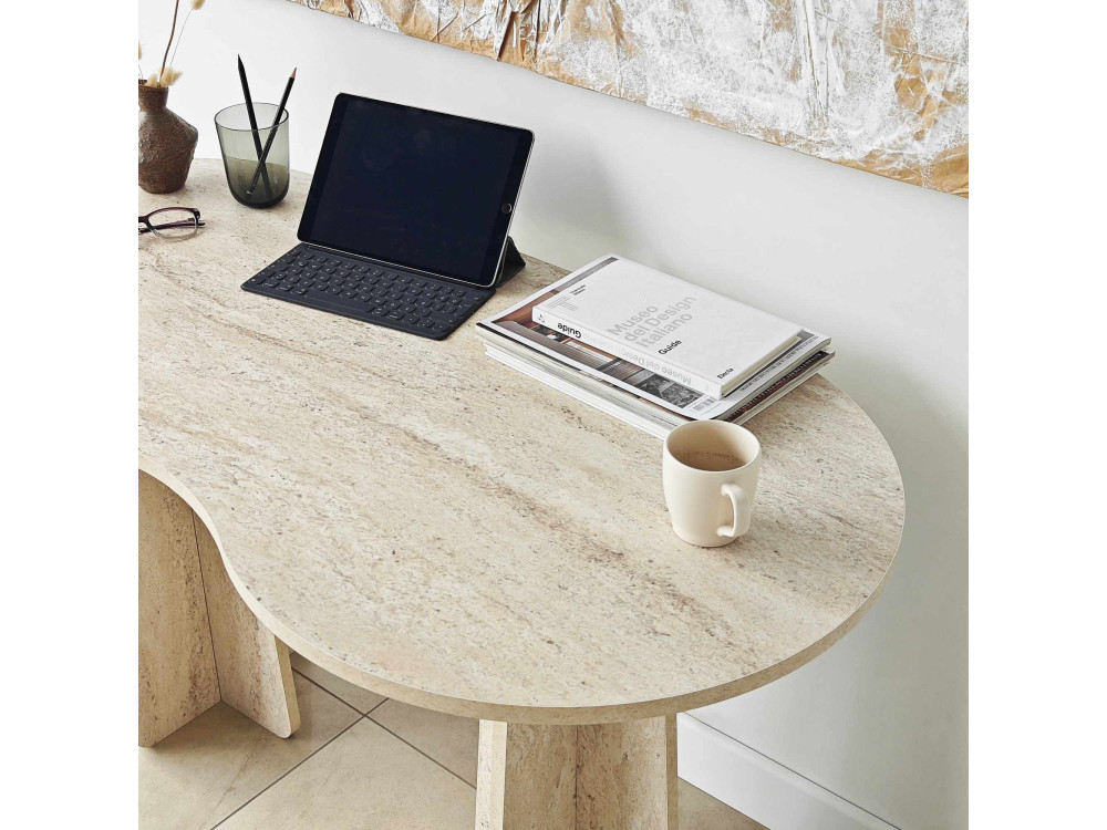 bureau en bois "infini" 120 x 60 x 75 cm - Travertin