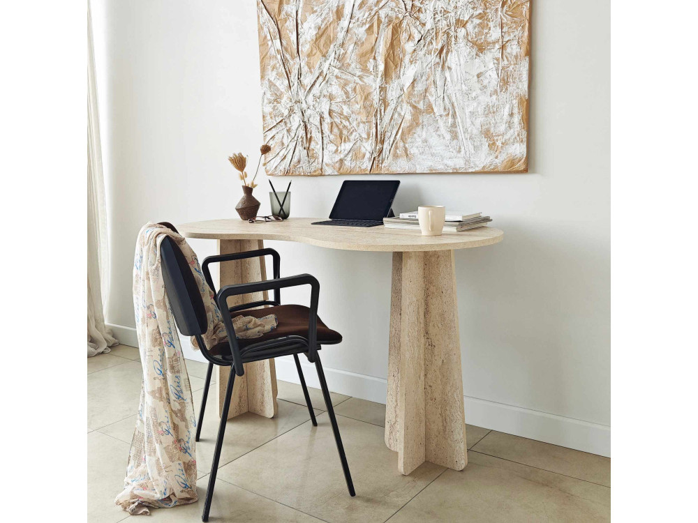 bureau en bois "infini" 120 x 60 x 75 cm - Travertin