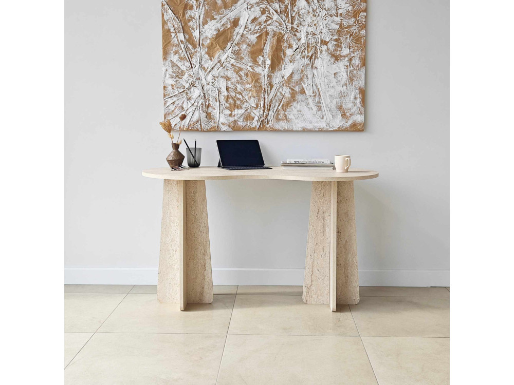 bureau en bois "infini" 120 x 60 x 75 cm - Travertin