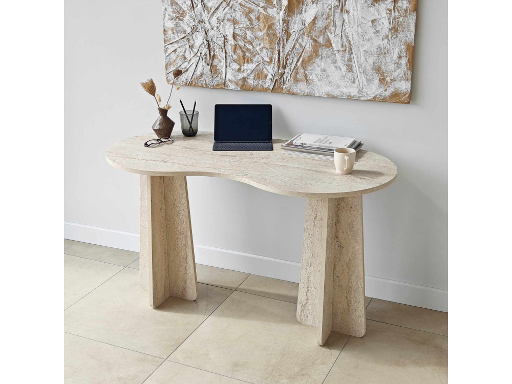 bureau en bois "infini" 120 x 60 x 75 cm - Travertin