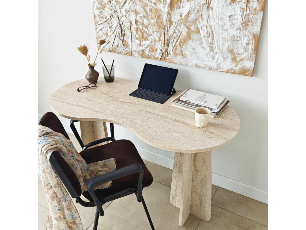 bureau en bois "infini" 120 x 60 x 75 cm - Travertin