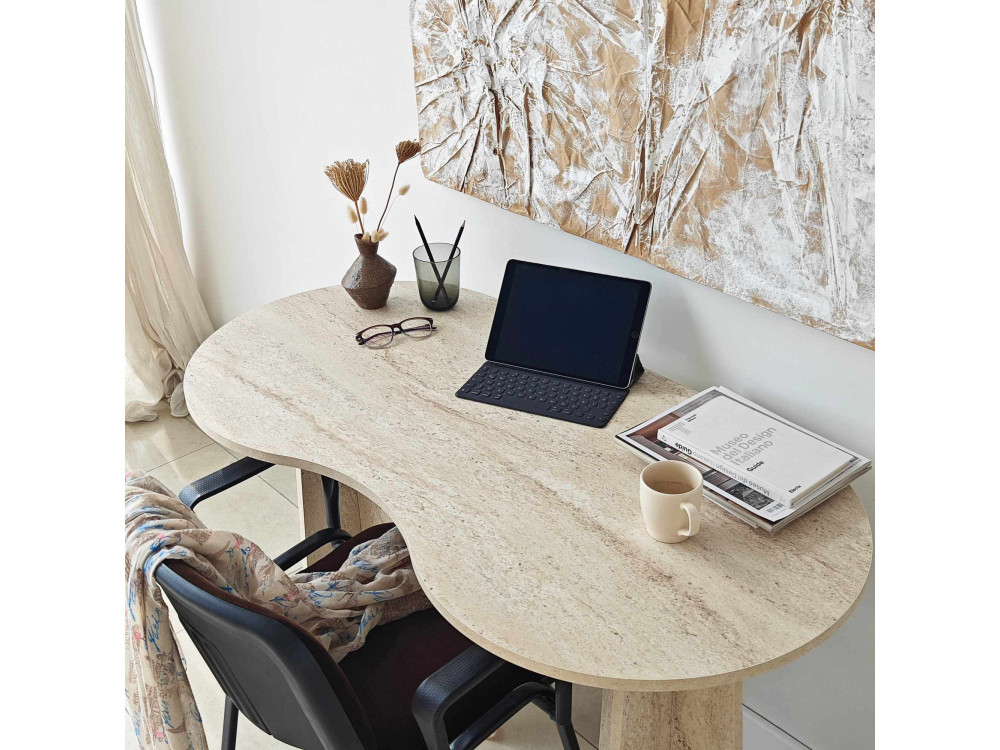 bureau en bois "infini" 120 x 60 x 75 cm - Travertin