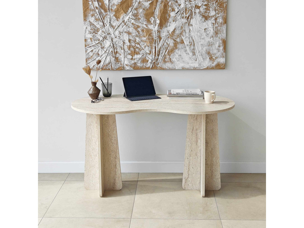 bureau en bois "infini" 120 x 60 x 75 cm - Travertin