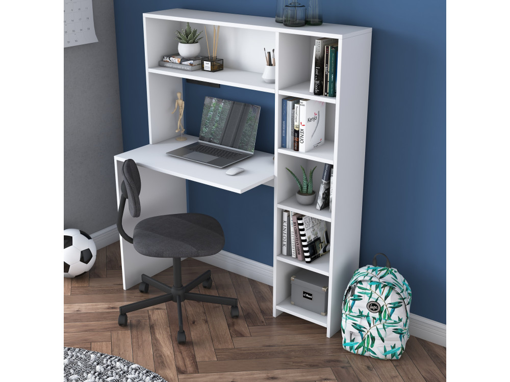 bureau en bois "Haham" 113 x 40 x 142 cm - Blanc