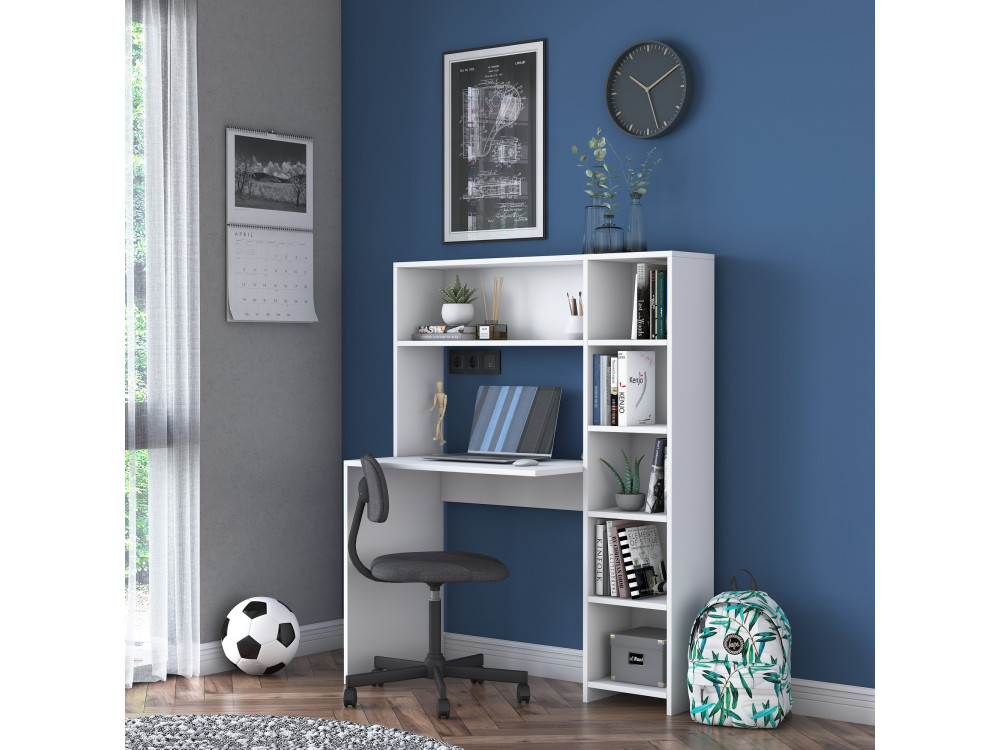 bureau en bois "Haham" 113 x 40 x 142 cm - Blanc