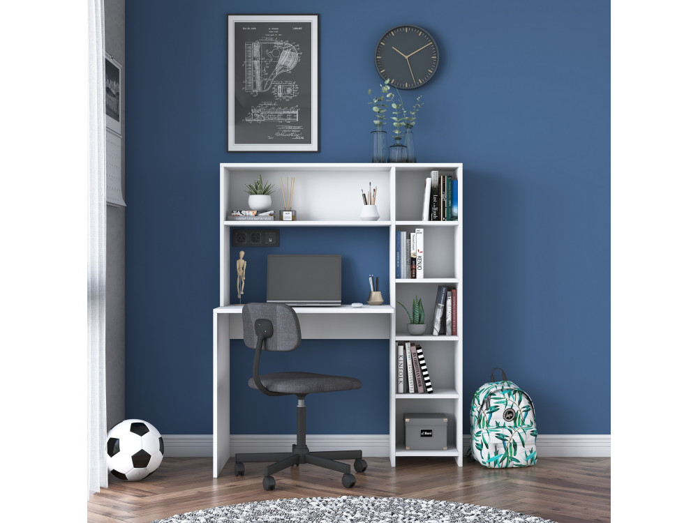 bureau en bois "Haham" 113 x 40 x 142 cm - Blanc