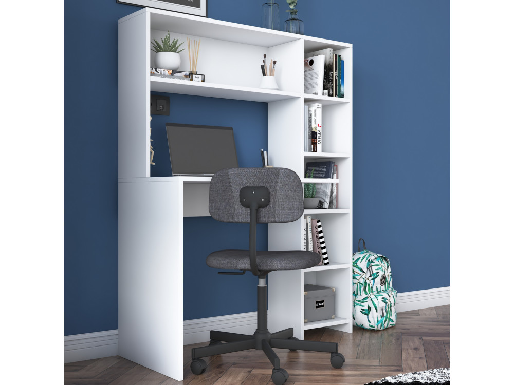 bureau en bois "Haham" 113 x 40 x 142 cm - Blanc