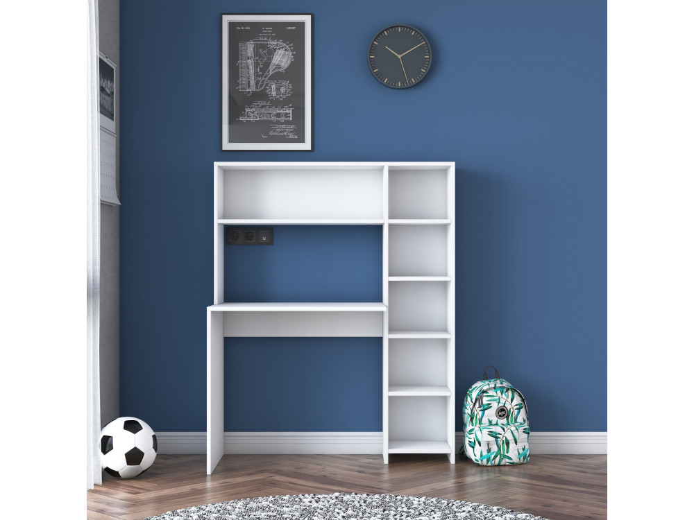 bureau en bois "Haham" 113 x 40 x 142 cm - Blanc
