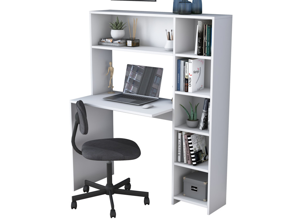 bureau en bois "Haham" 113 x 40 x 142 cm - Blanc