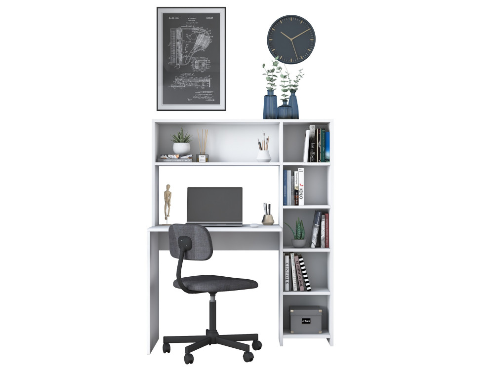 bureau en bois "Haham" 113 x 40 x 142 cm - Blanc