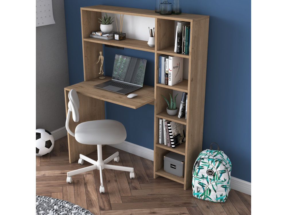 bureau en bois "Haham" 113 x 40 x 142 cm - Chêne