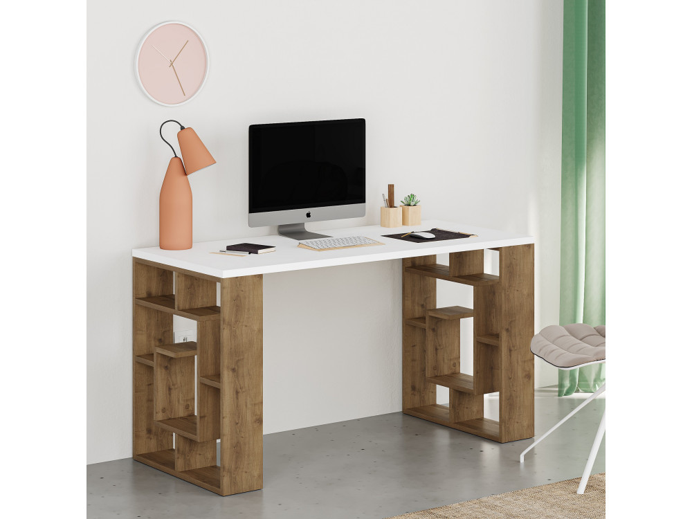 bureau en bois "Maze" 140 x 60 x 75 cm - Blanc
