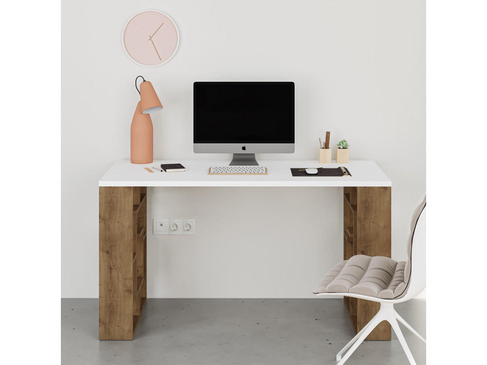 bureau en bois "Maze" 140 x 60 x 75 cm - Blanc