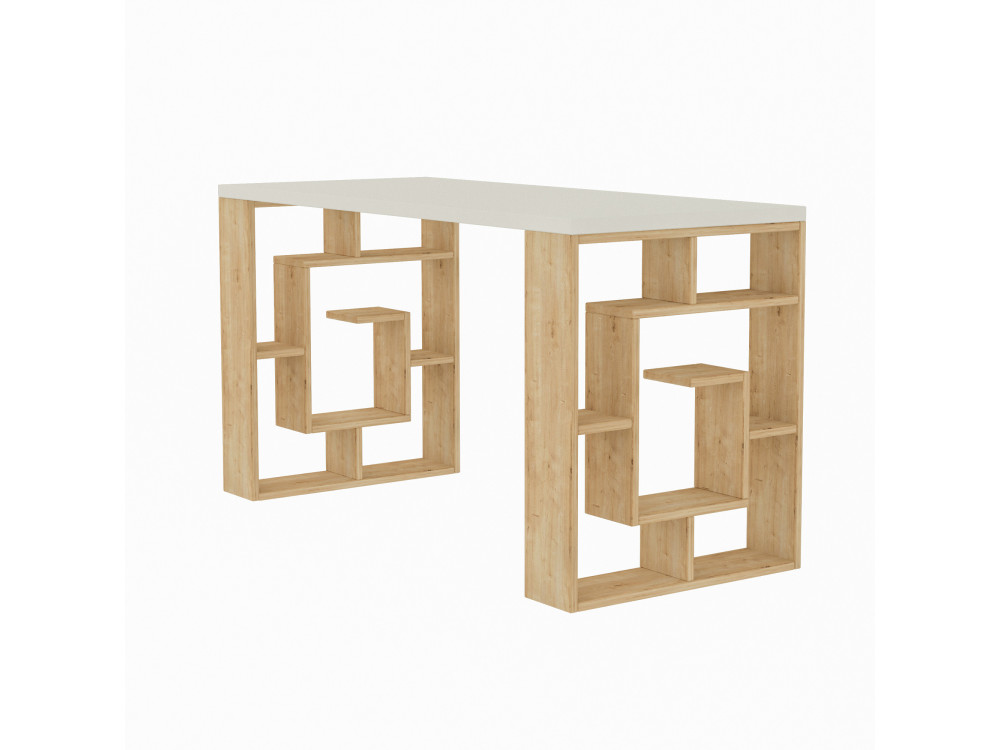 bureau en bois "Maze" 140 x 60 x 75 cm - Blanc