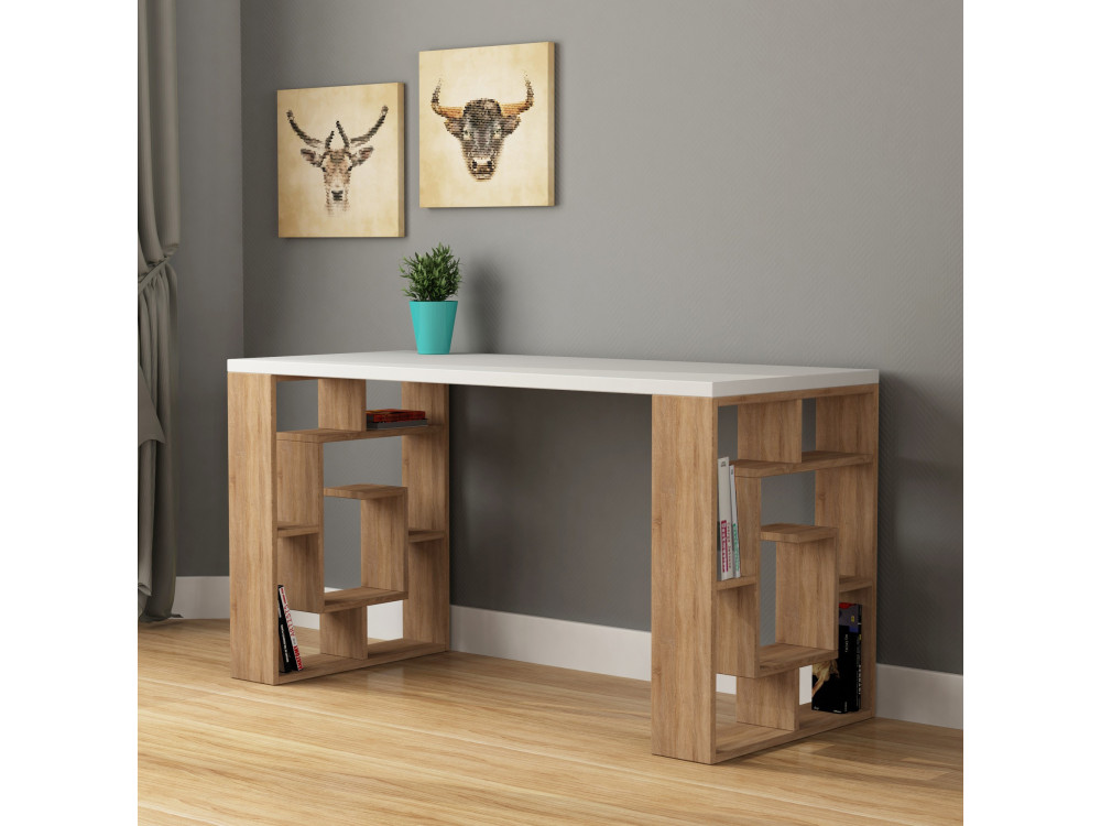 bureau en bois "Maze" 140 x 60 x 75 cm - Blanc
