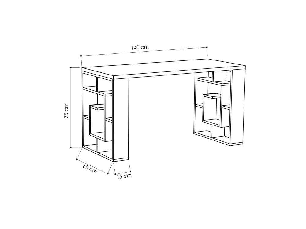 bureau en bois "Maze" 140 x 60 x 75 cm - Blanc