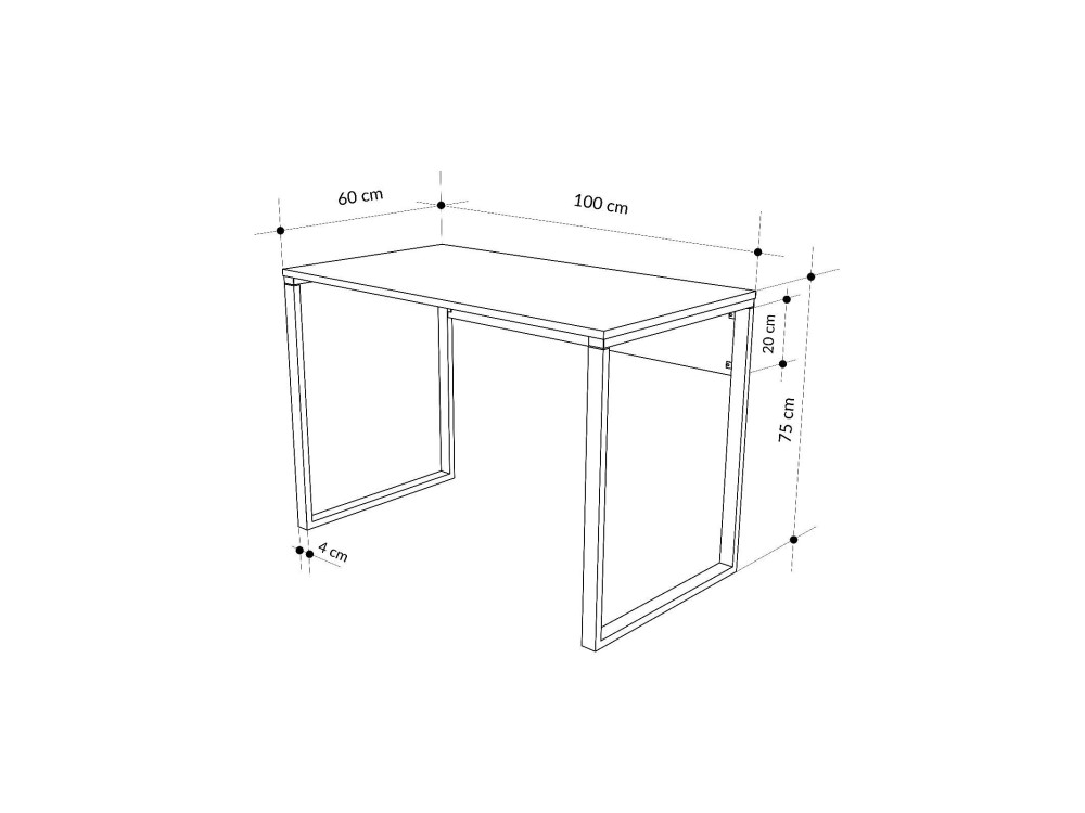 bureau en bois "inna" 100 x 60 x 75 cm - Chêne saphir