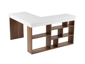 bureau en bois "Vesper" 130 x 120 x 72 cm - Noyer