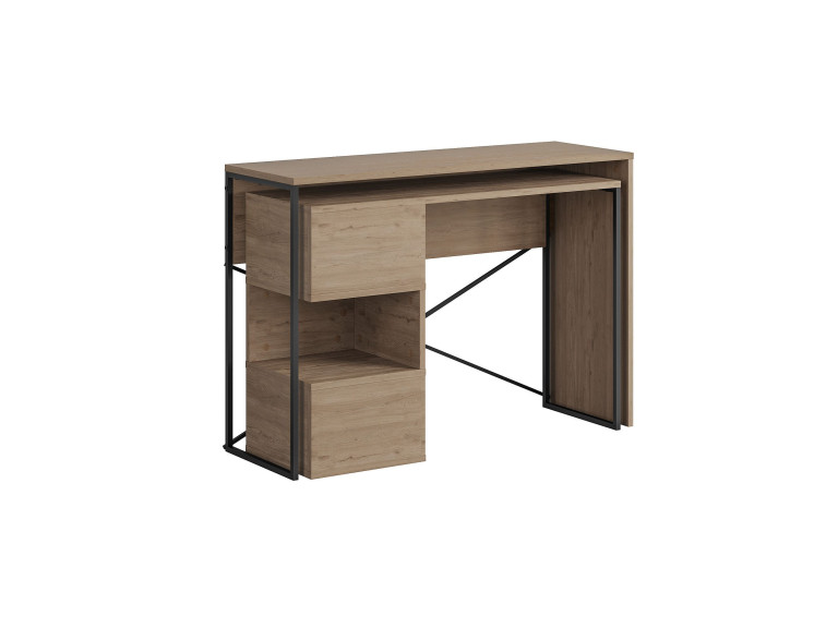 Bureau modulable en bois "Badau" - 110 x 102 x 77 cm - Marron