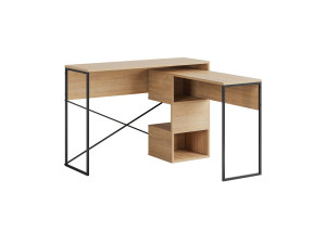 Bureau modulable en bois "Badau" - 110 x 102 x 77 cm - Beige