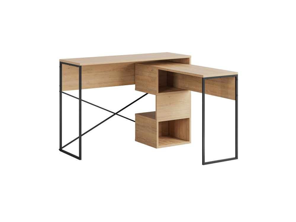 Bureau modulable en bois "Badau" - 110 x 102 x 77 cm - Beige