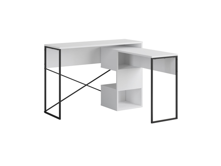 Bureau modulable en bois "Badau" - 110 x 102 x 77 cm - Blanc