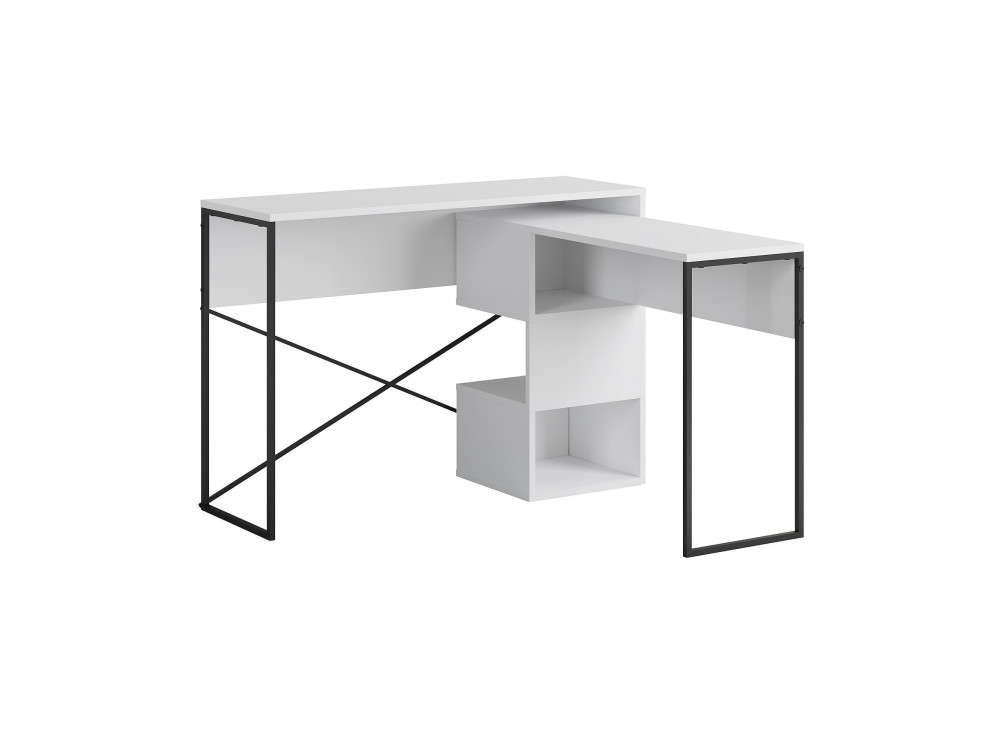Bureau modulable en bois "Badau" - 110 x 102 x 77 cm - Blanc